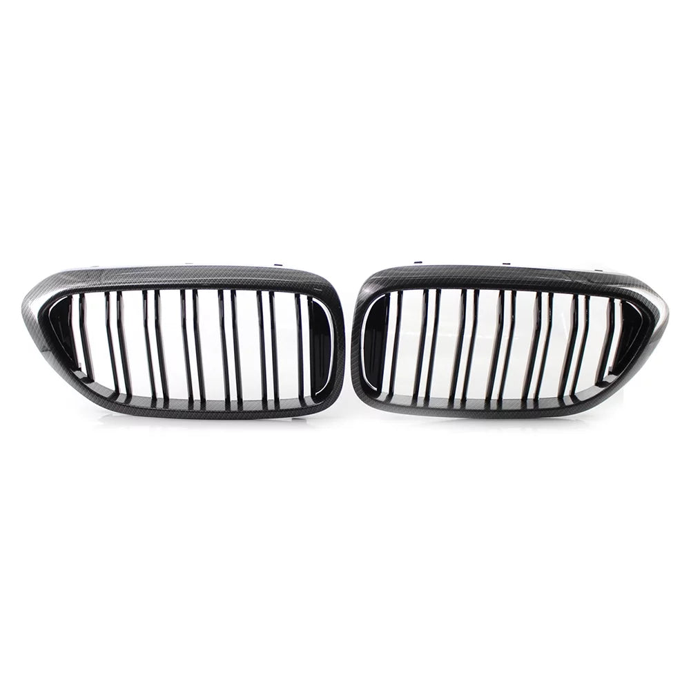 NS Front Grill Keney Grille Cover Trim for 5 Series G30 G31 G38 530i 540i 2017 2018 2019, Carbon Fiber Style