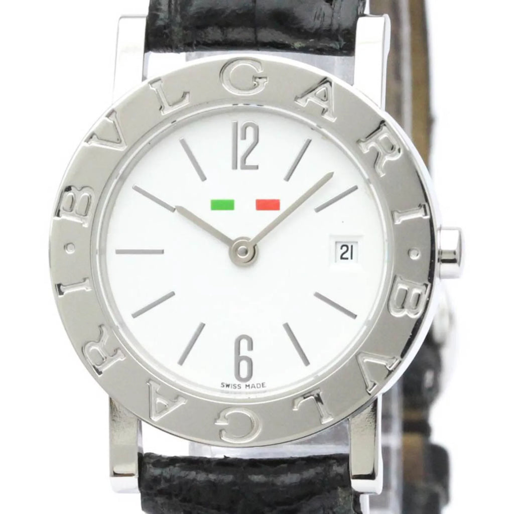 Pre-Owned Polished BVARI BVARI-BVARI Steel Quartz Ladies Watch BB26SL BF558550 (Good)