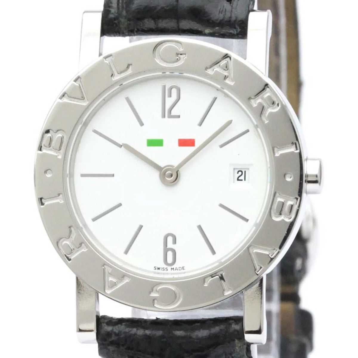 Pre-Owned Polished BVARI BVARI-BVARI Steel Quartz Ladies Watch BB26SL BF558550 (Good)