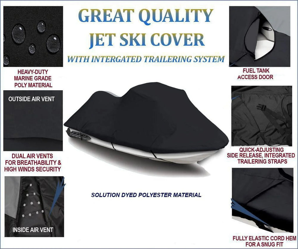 Jet PWC 600D JET SKI Cover Compatible for Polaris Pro 785 1999 2000 1-2 Seater
