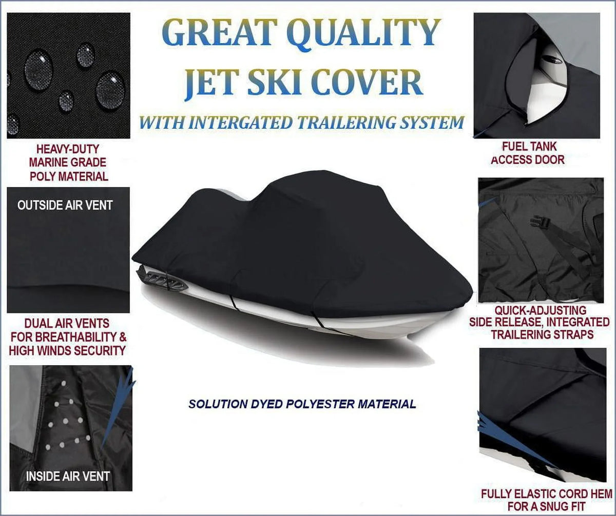Jet PWC 600D JET SKI Cover Compatible for Polaris Pro 785 1999 2000 1-2 Seater