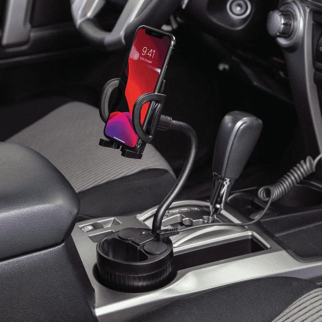 Scosche UH2PCUP Powerhub 4” Adjustable Arm and Cup Holder Car Mount Ebony