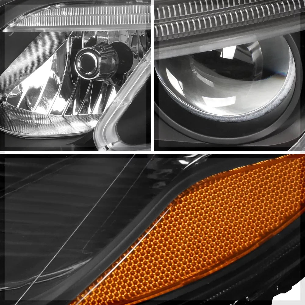 Dark Housing Projector Headlight Amber Reflector for 14-15 Kia Sorento EX/SX